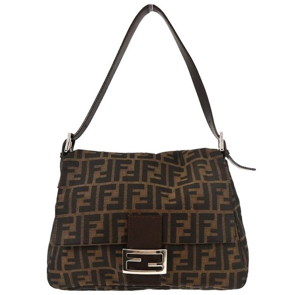 Fendi Brown Canvas Zucca Mamma Baguette Handbag 214526325009 196125 - Picture 1 of 9